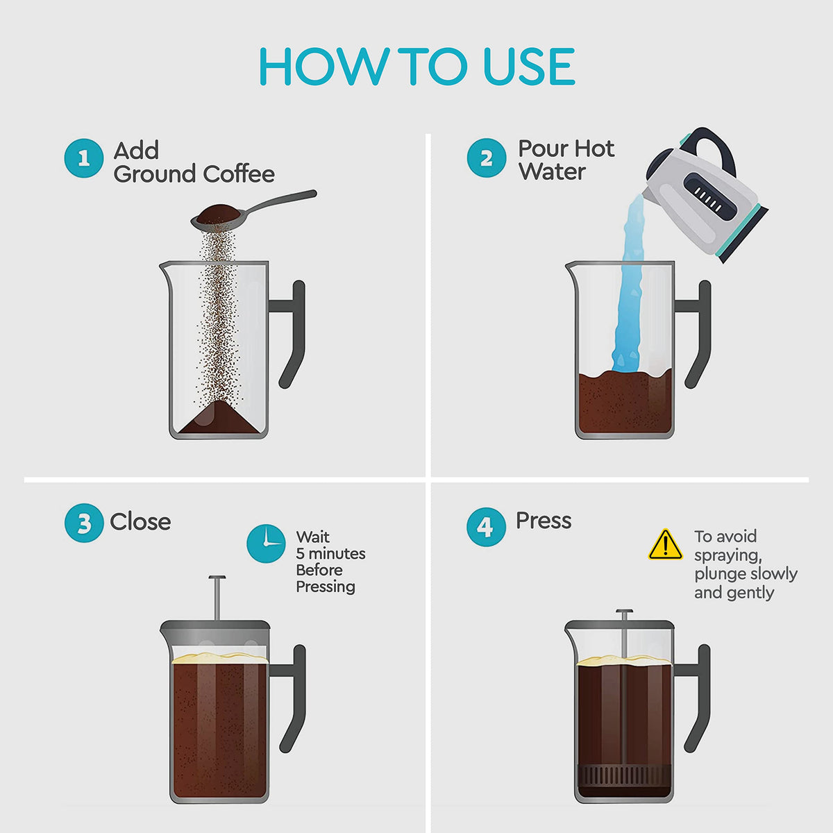 34oz Insulated Stainless Steel French Press R501