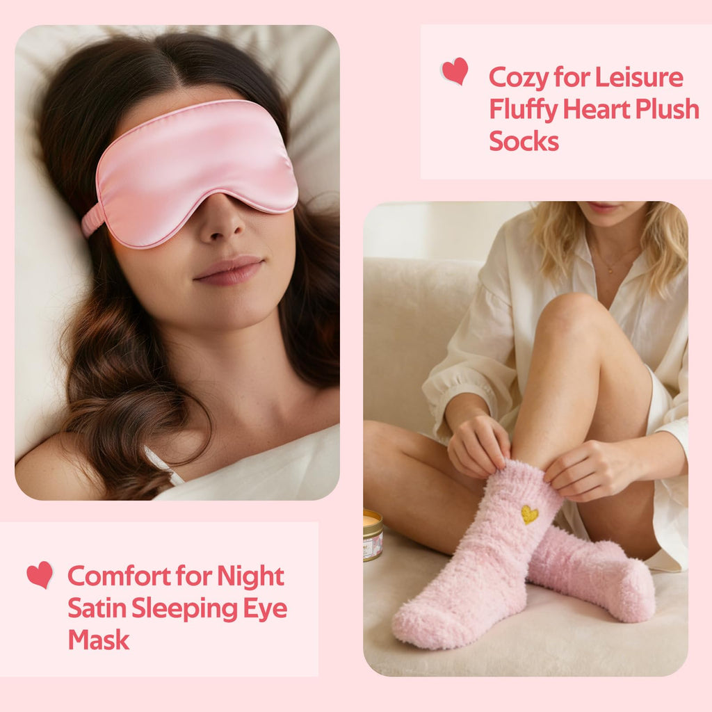 Spa Gift Set with Blanket, Tumbler, Eye Mask, Fuzzy Socks K80112
