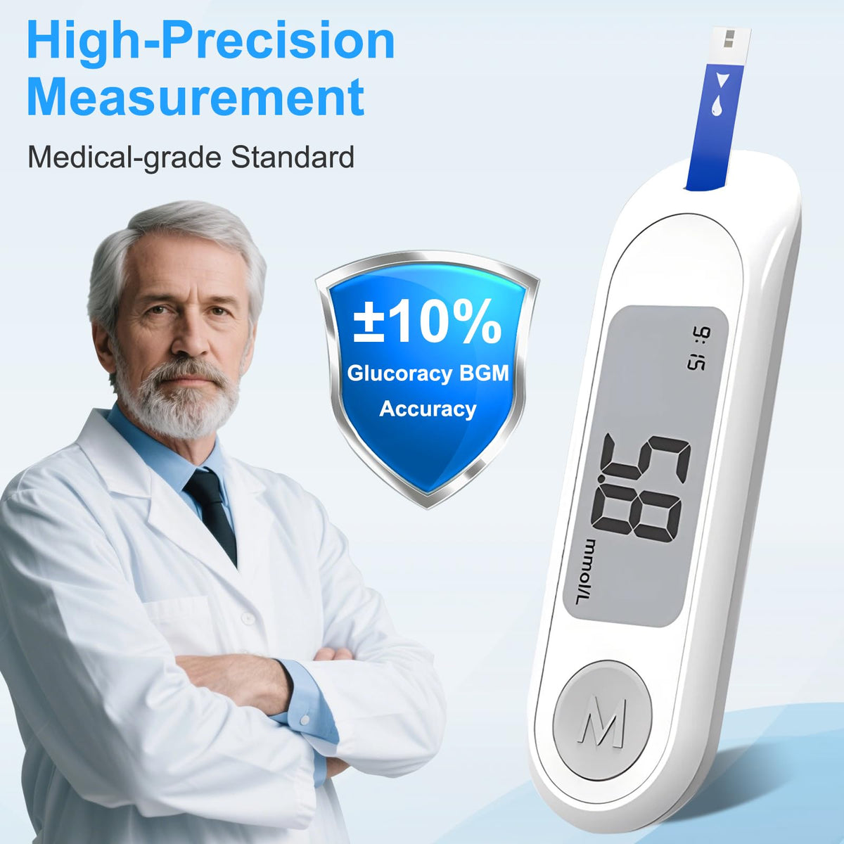 Blood Sugar Monitor Kit with 50 Test Strips & 50 Lancets J428784