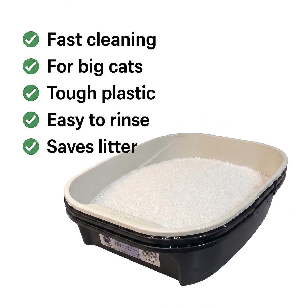 Black Sifting Cat Litter Box W272