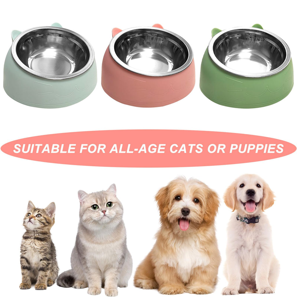 7 Pcs Stainless Steel Raised Cat Food Bowl V72392