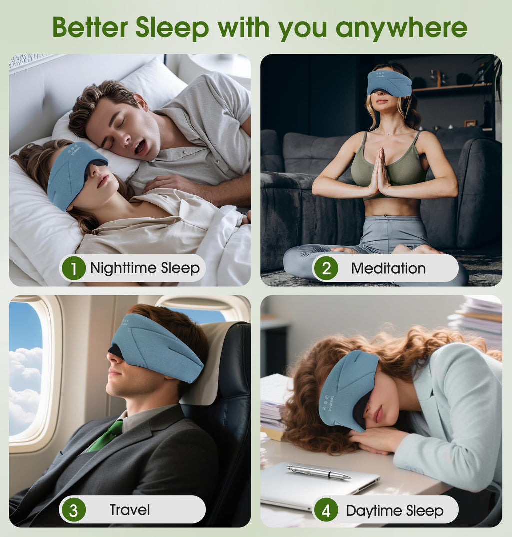 Soft Bamboo Cotton Bluetooth Sleep Mask with Headphones W728