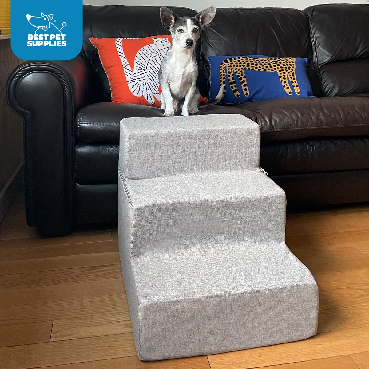 Foldable 3-Step Dog Stair and Pet Ramp Y23943
