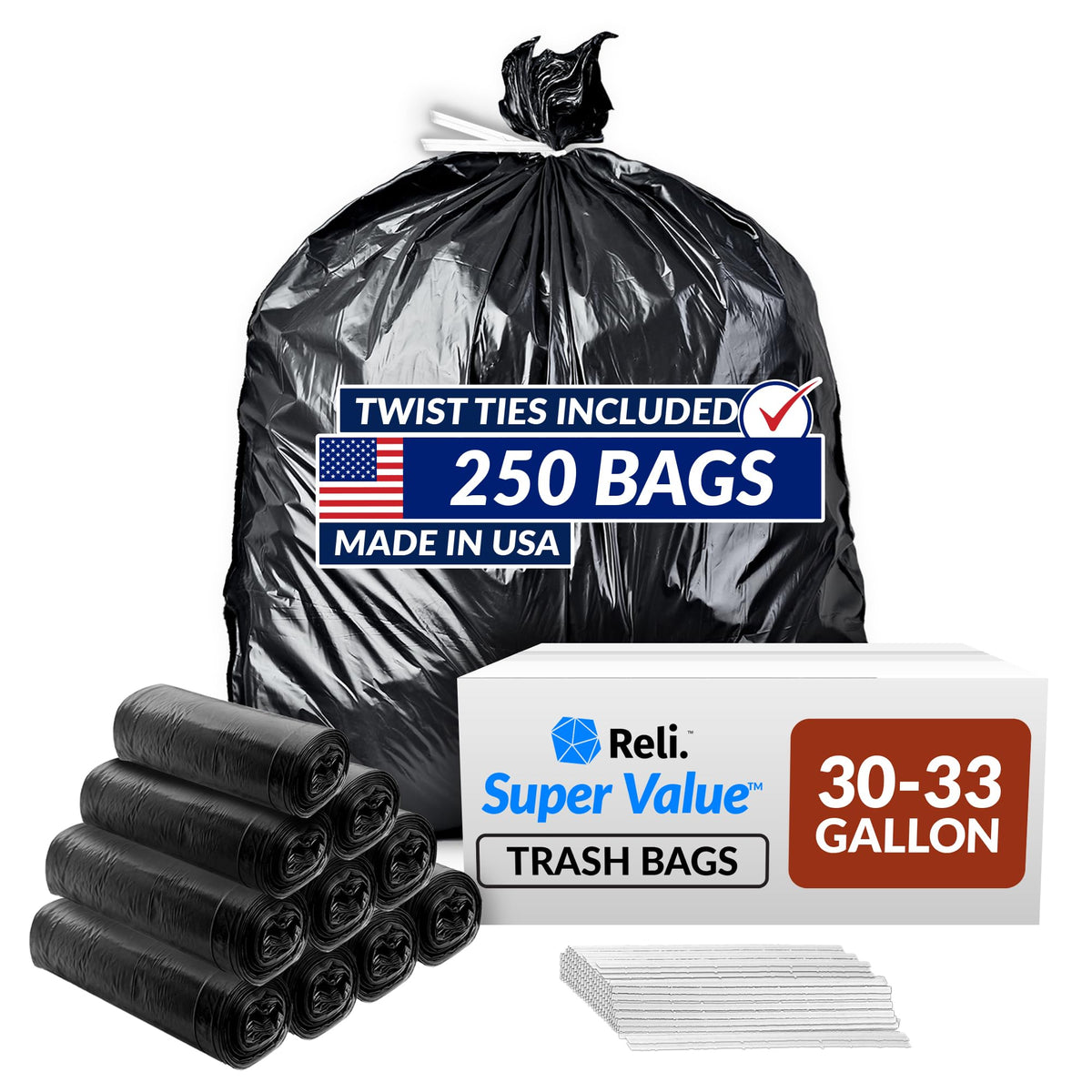30 to 33 Gallon Heavy Duty Trash Bags H402674