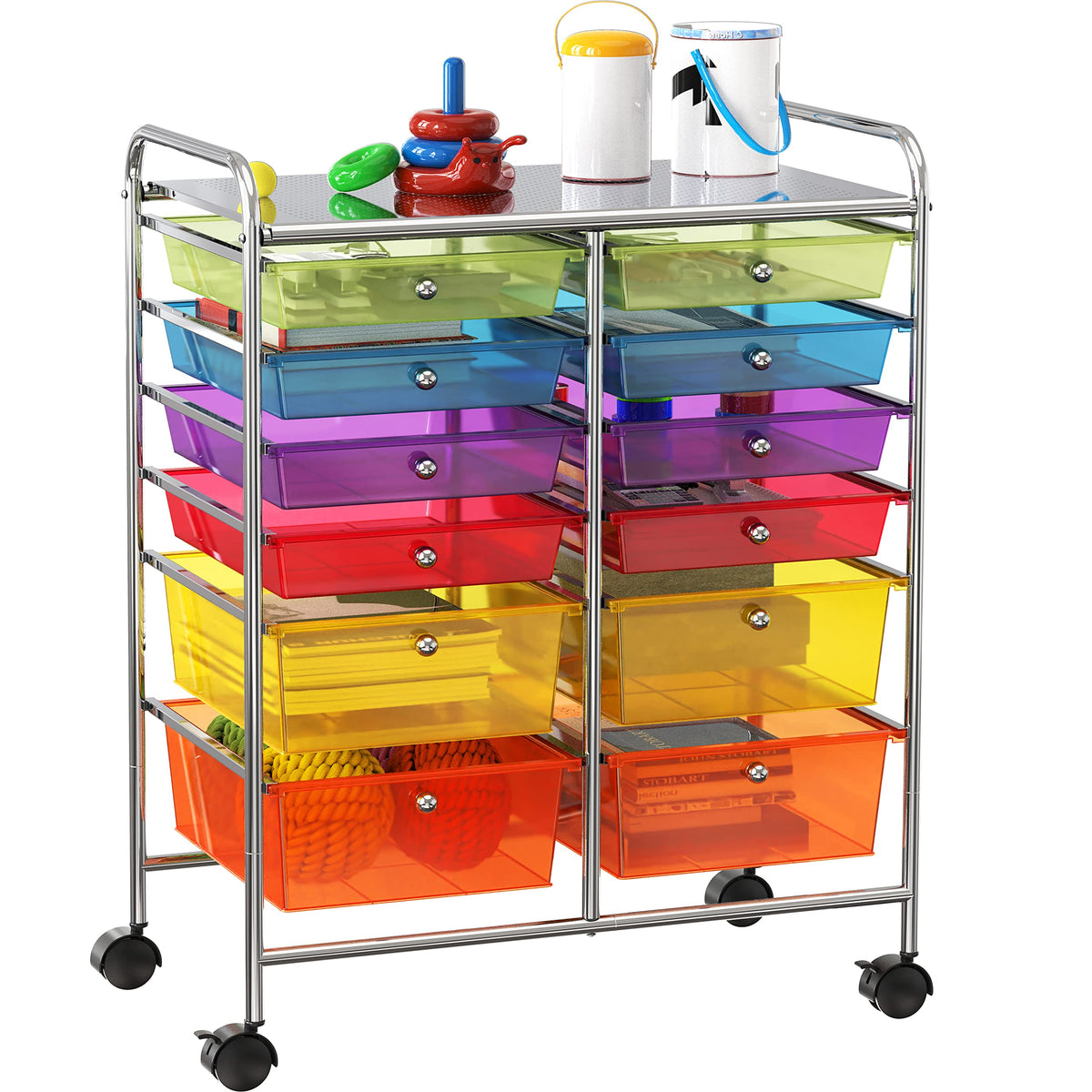 12 Drawers Rolling Utility Cart Organizer O738219
