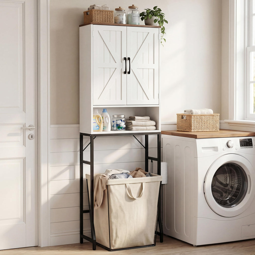 White Over The Toilet Storage Cabinet T826