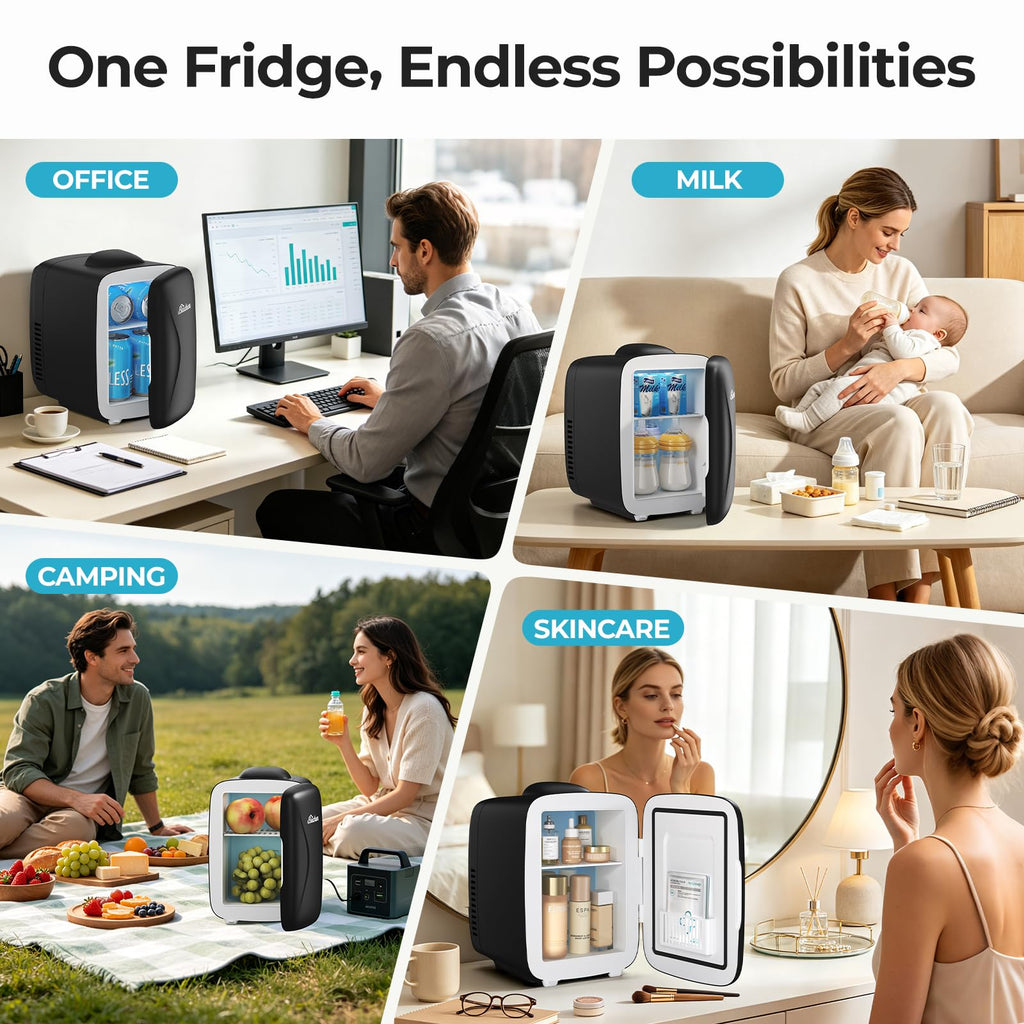 4L 6 Can Portable Mini Fridge H458617
