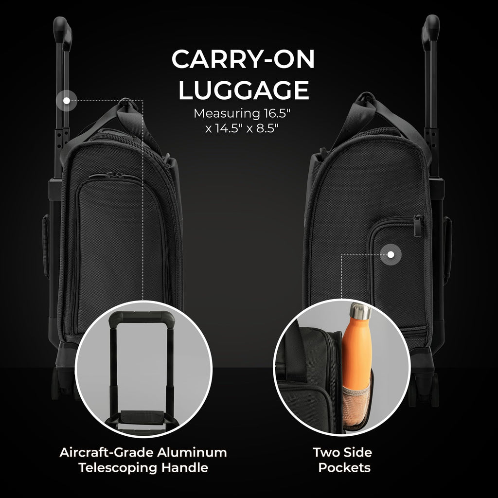 Black Softside Carry On Spinner Luggage I5552