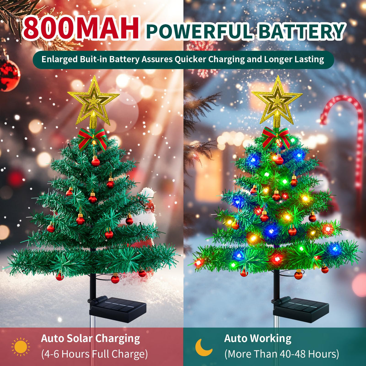 Solar Outdoor Christmas Tree Lights J80971
