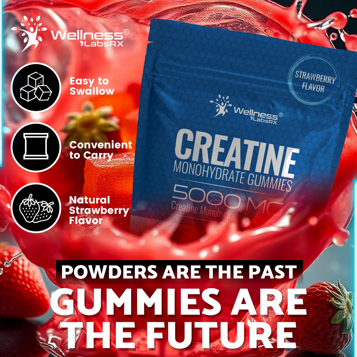 Creatine Monohydrate Gummies Strawberry U4051