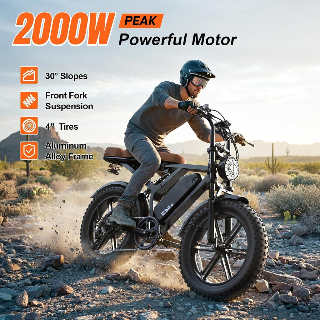 Electric Bike 48V 15 Ah Battery 2000W Peak Motor A967