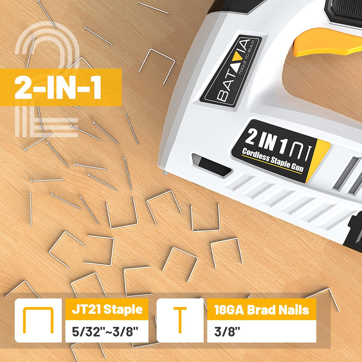 Cordless 2-in-1 Staple Gun & Brad Nailer Kit O843841