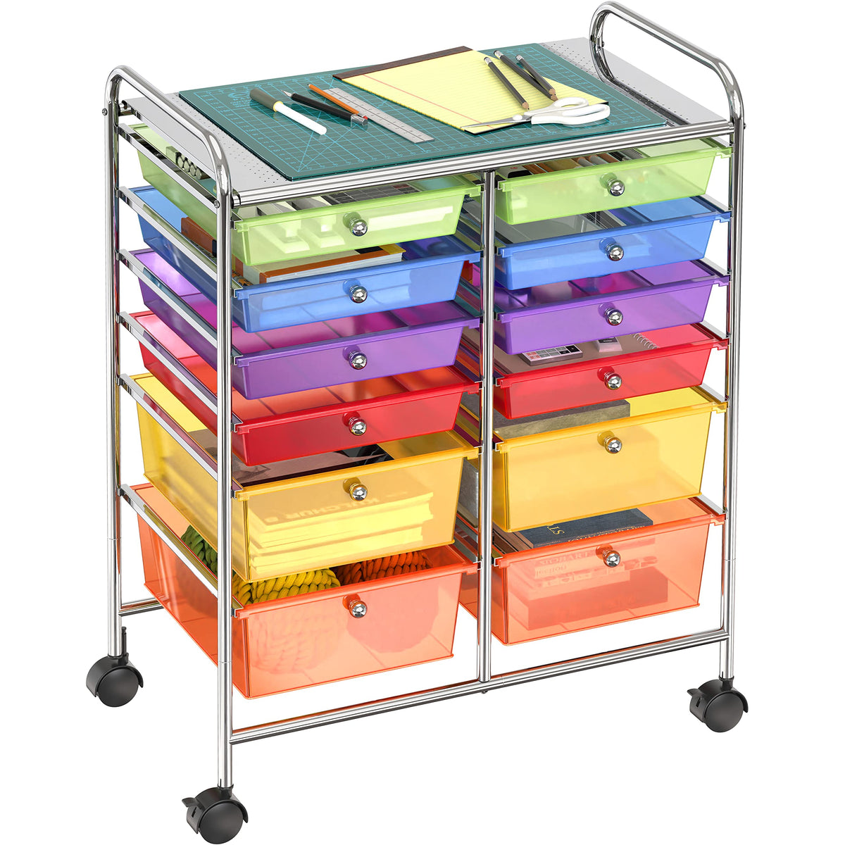 12 Drawers Rolling Utility Cart Organizer O738219