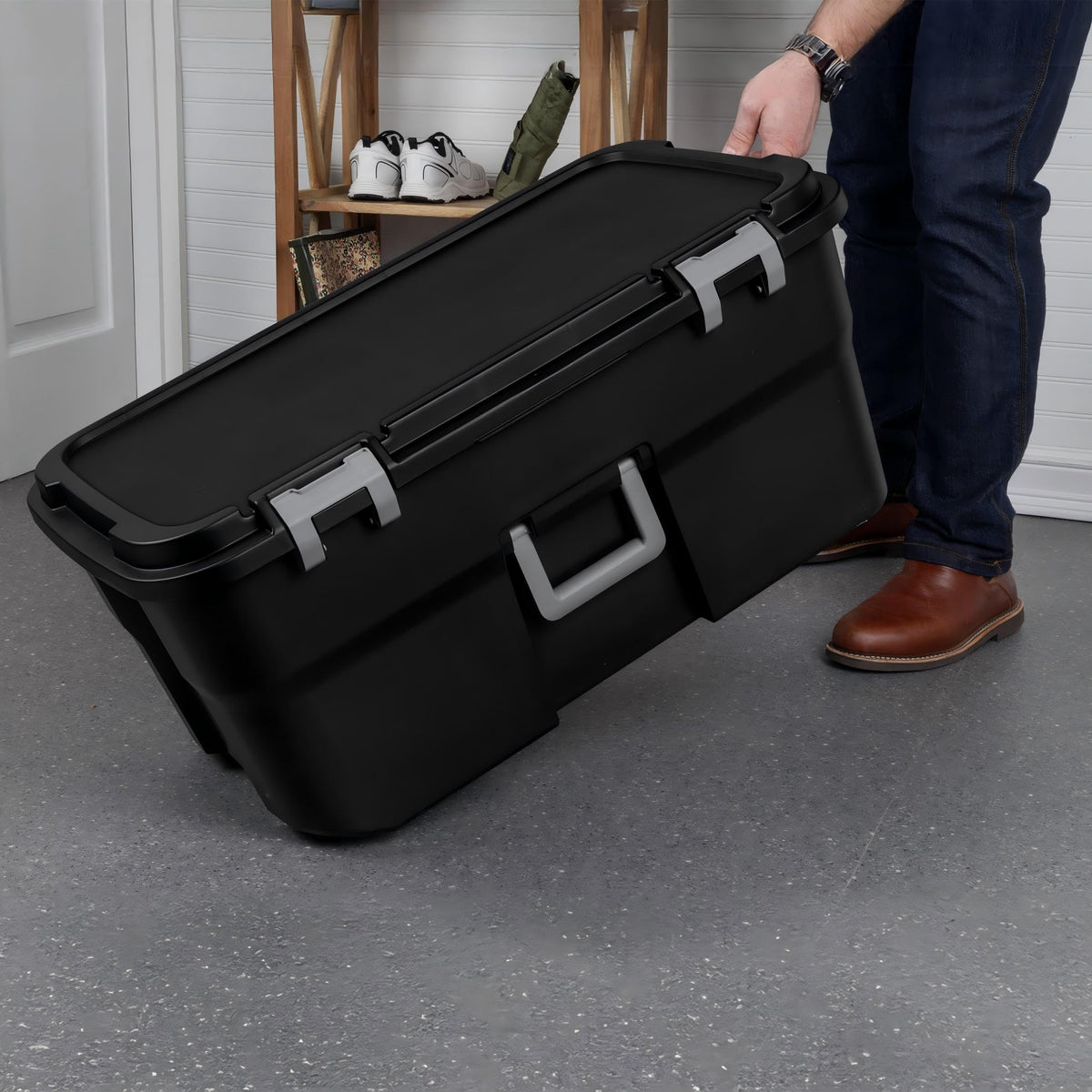 22 Gallon Rolling Storage Trunk with Wheels and Handle A40492