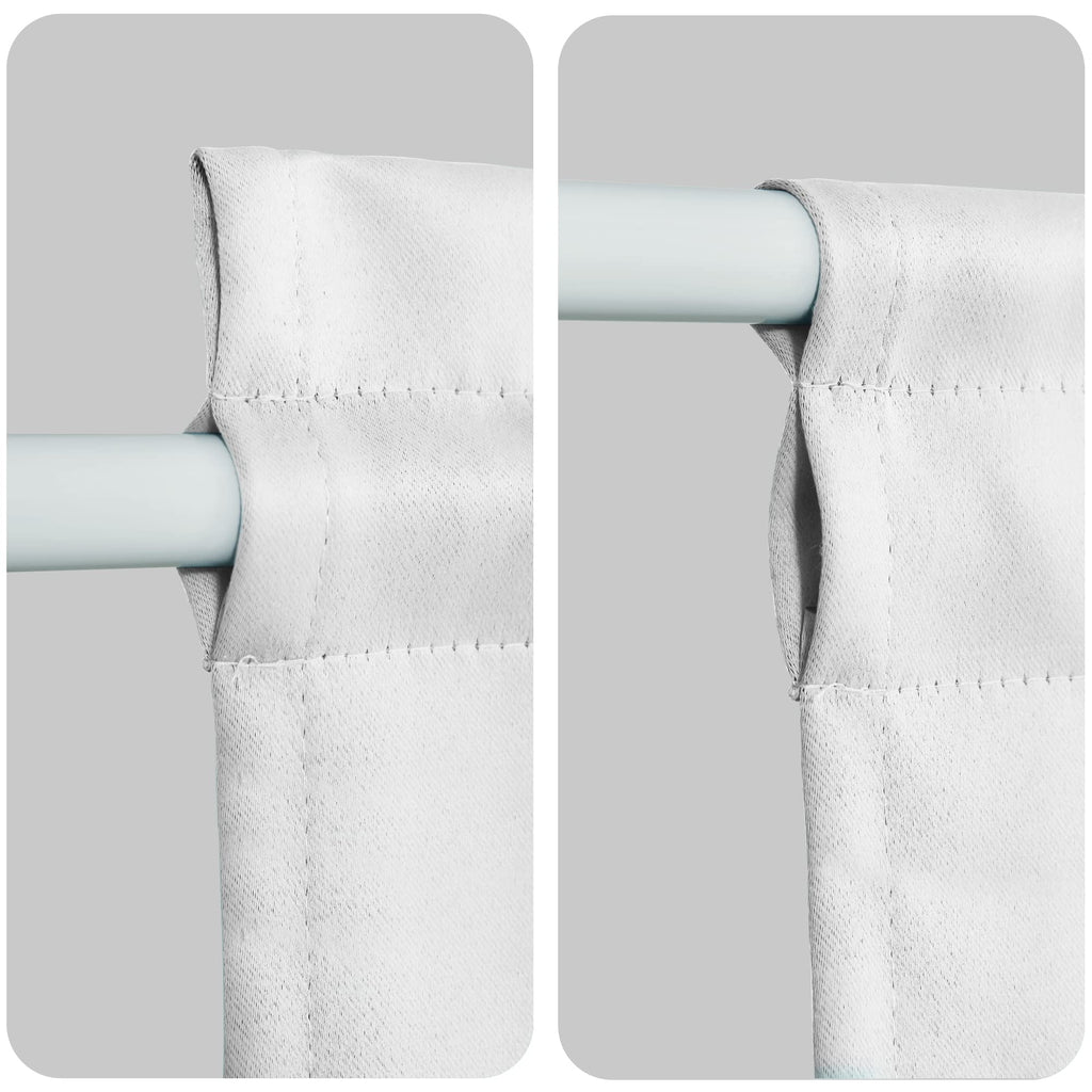 Door Curtains, Thermal and Room Darkening Curtains, Rod Pocket Blackout Curtains, 25 x 40 inches, Greyish White, 1 Panel G5620