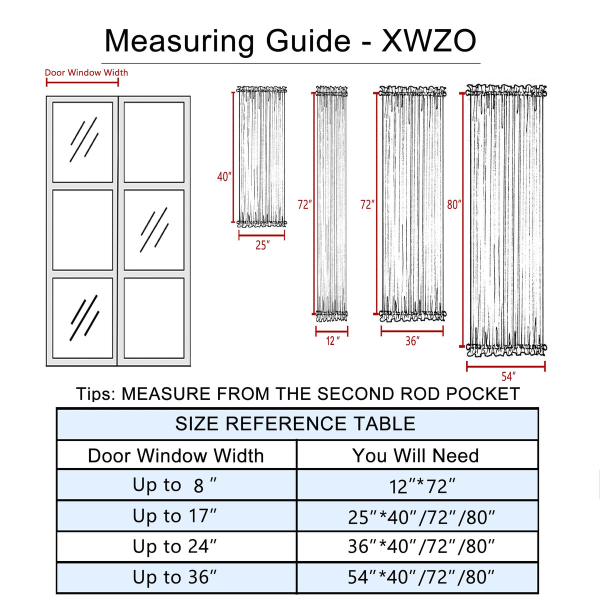 Door Curtains, Thermal and Room Darkening Curtains, Rod Pocket Blackout Curtains, 25 x 40 inches, Greyish White, 1 Panel G5620