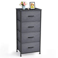 Black Grey 4 Drawer Fabric Storage Dresser O767