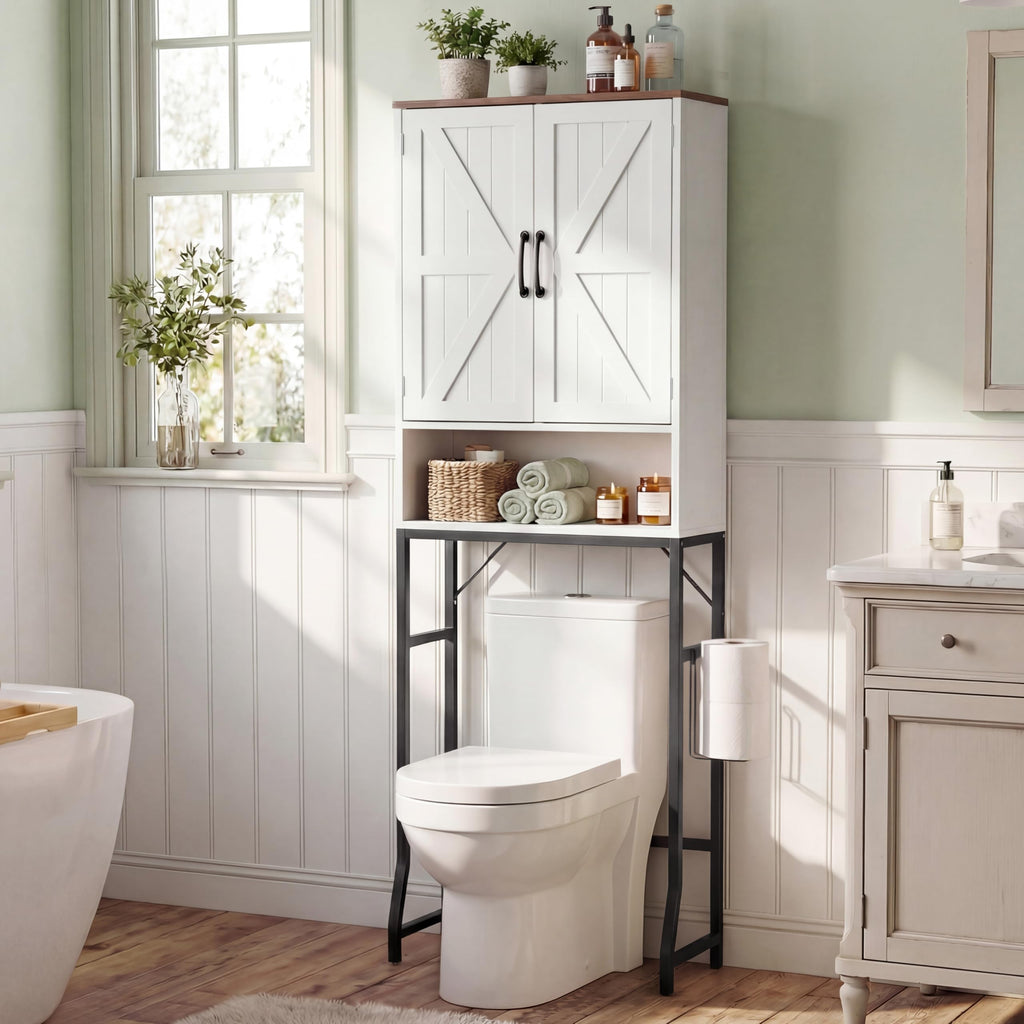 White Over The Toilet Storage Cabinet T826