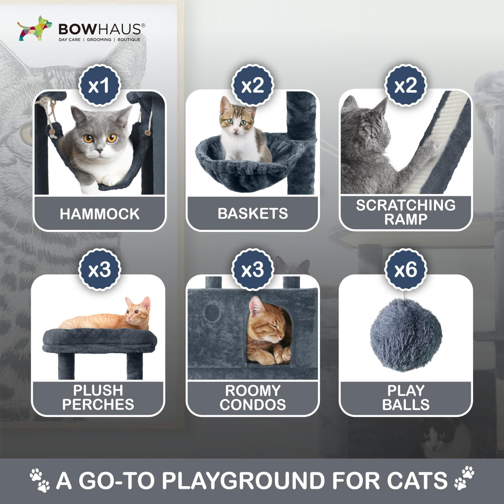 Extra Large 80-Inch Tall Cat Tree with Scratching Posts G731