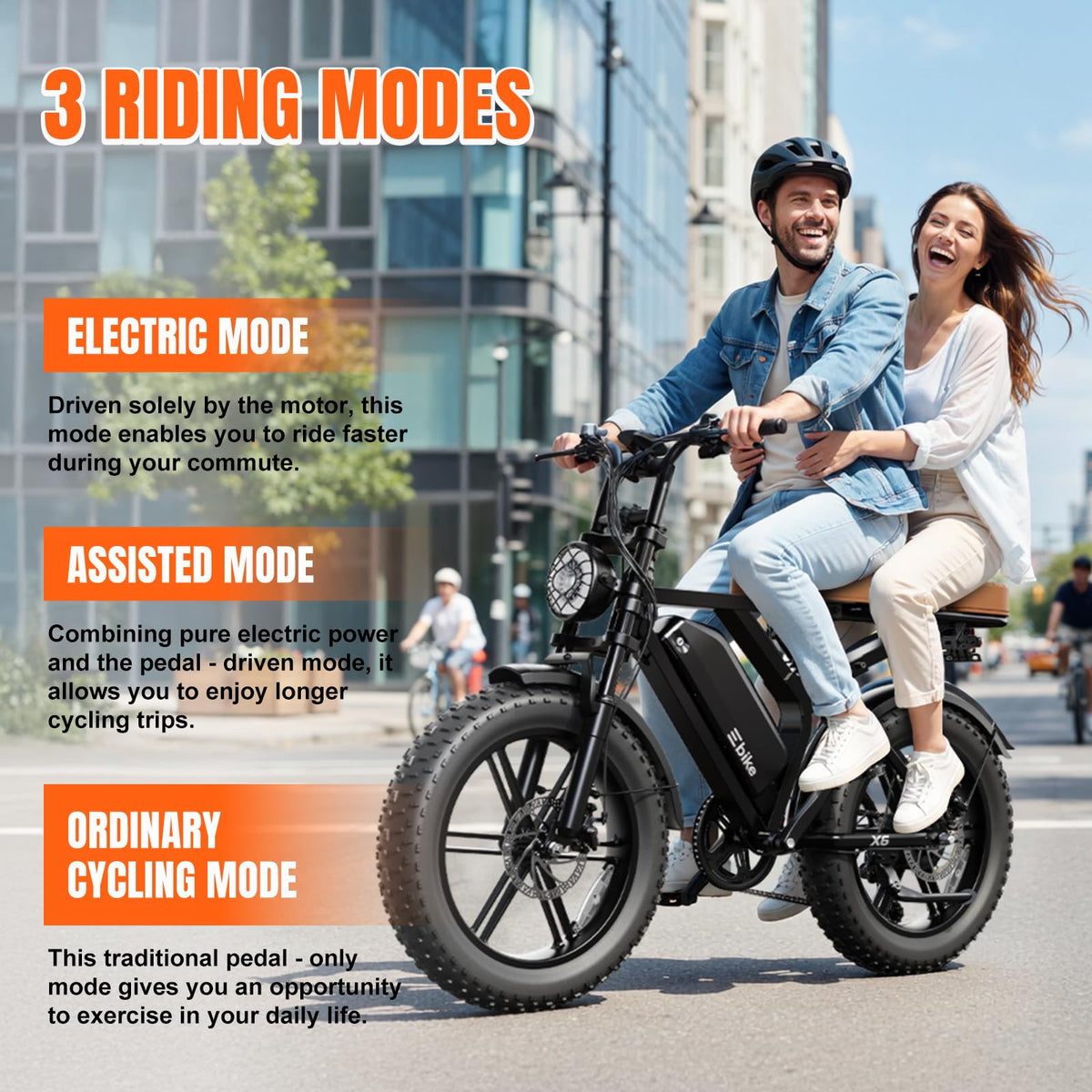 Electric Bike 48V 15 Ah Battery 2000W Peak Motor A967
