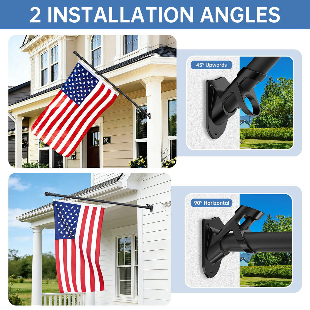 6FT Heavy Duty Tangle Free Steel Flag Pole Kit with 3x5 USA Flag I9497