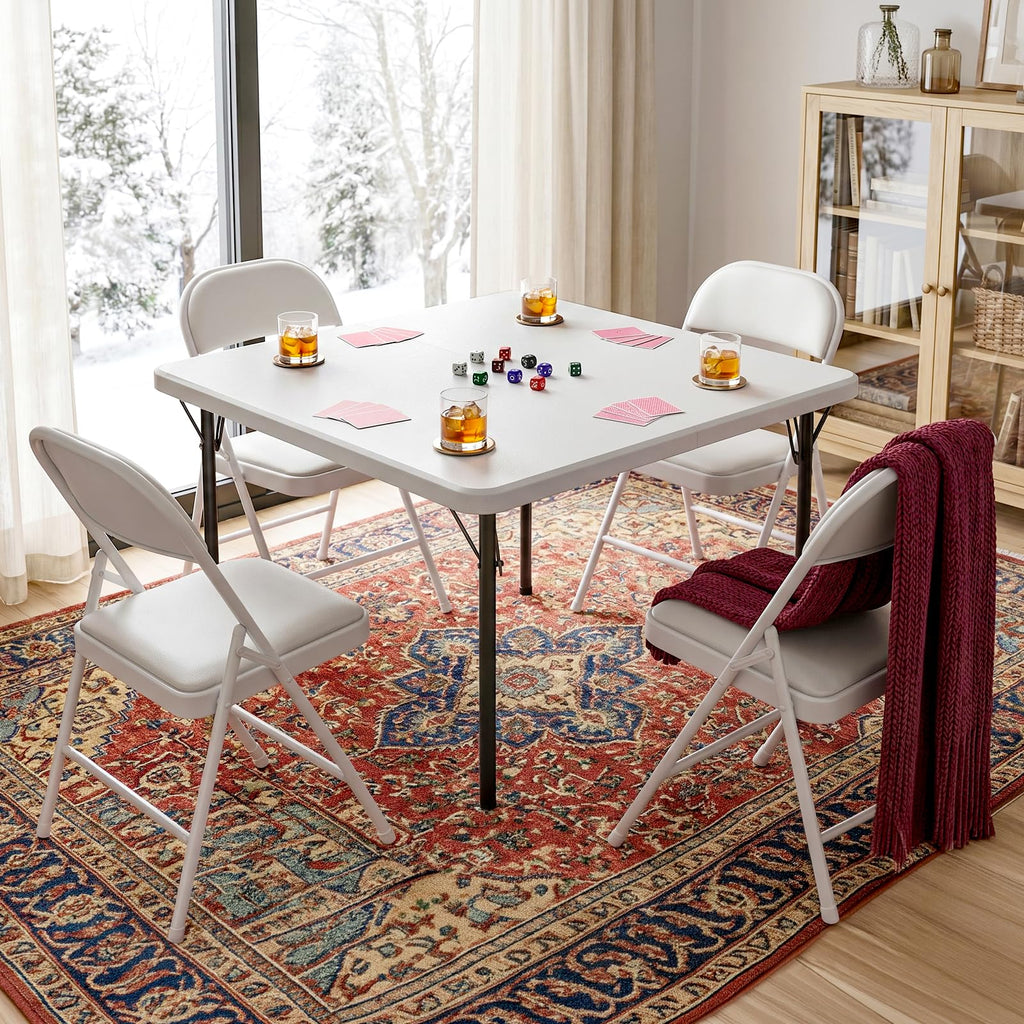 36 Inch Square Folding Card Table with Carrying Handle D305