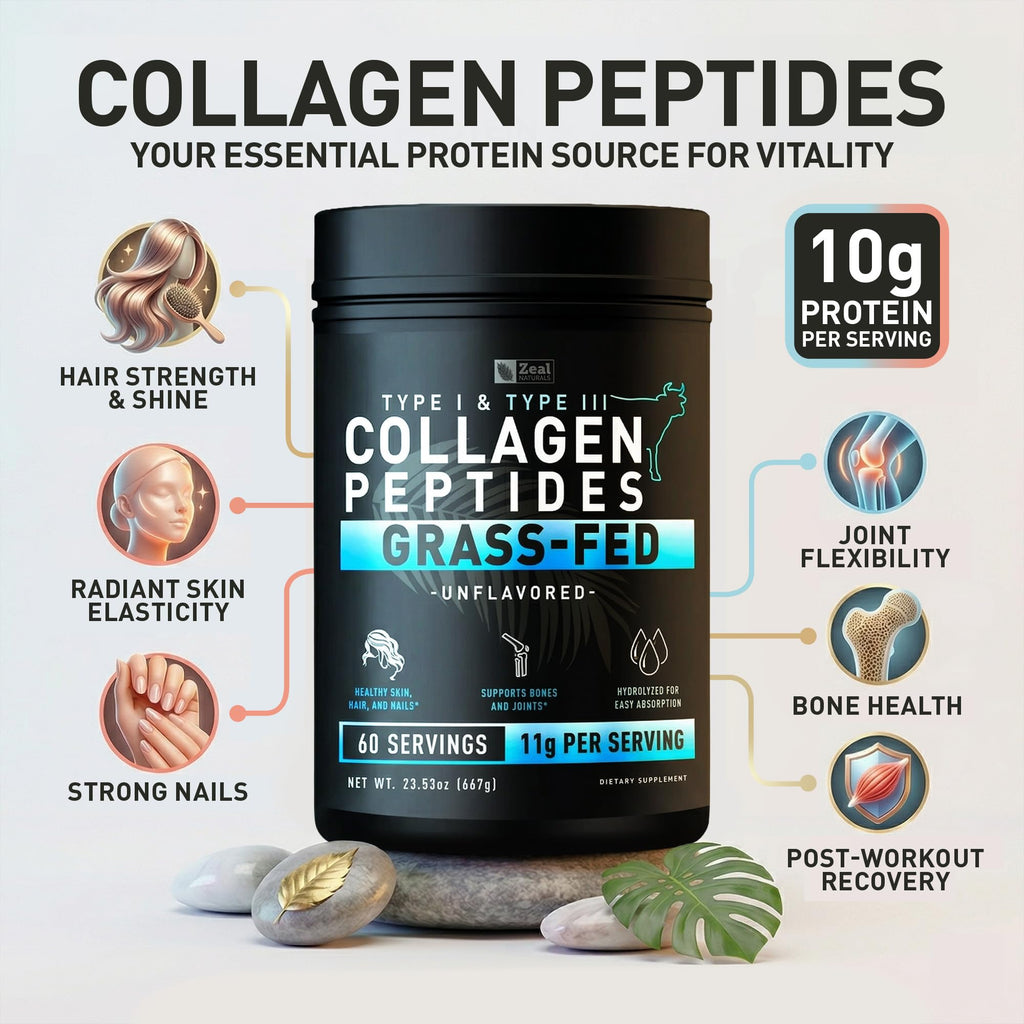 Hydrolyzed Collagen Peptides Powder, 10g Protein, Unflavored, 23.53 oz C379312