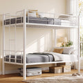 Metal Bunk Bed Twin Over Twin with Ladder and Guardrail Z8544