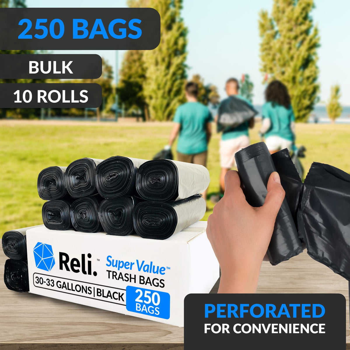 30 to 33 Gallon Heavy Duty Trash Bags H402674