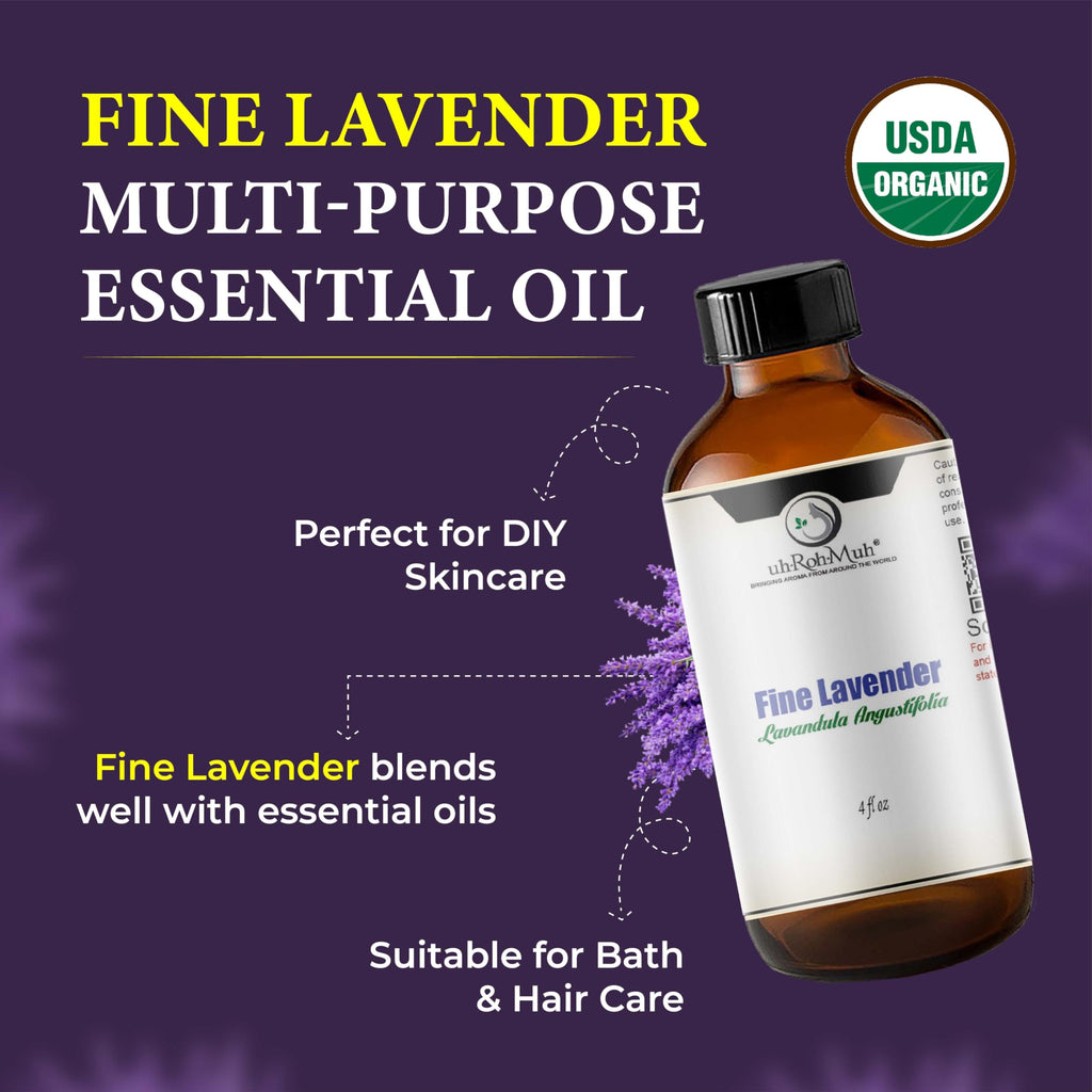 Organic Lavender Essential Oil 4 Fl Oz Q422