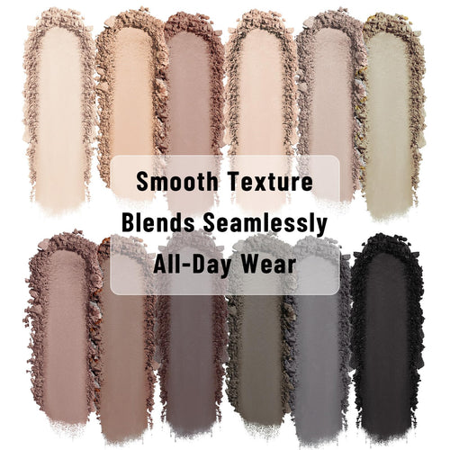 12 Color Neutral Matte Shimmer Eyeshadow Palette with Brush U571