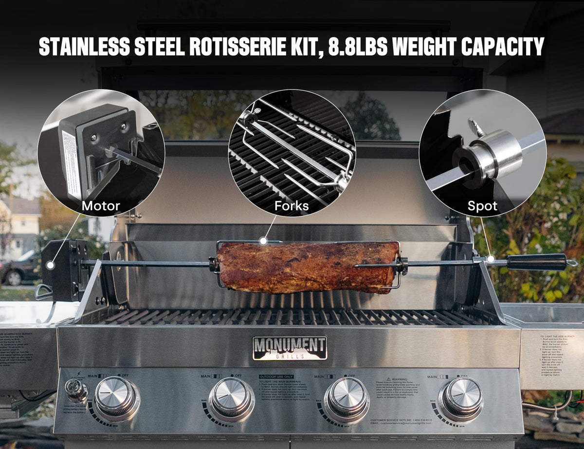 4-Burner Propane Gas Grill Stainless Steel with Side Burners K99744