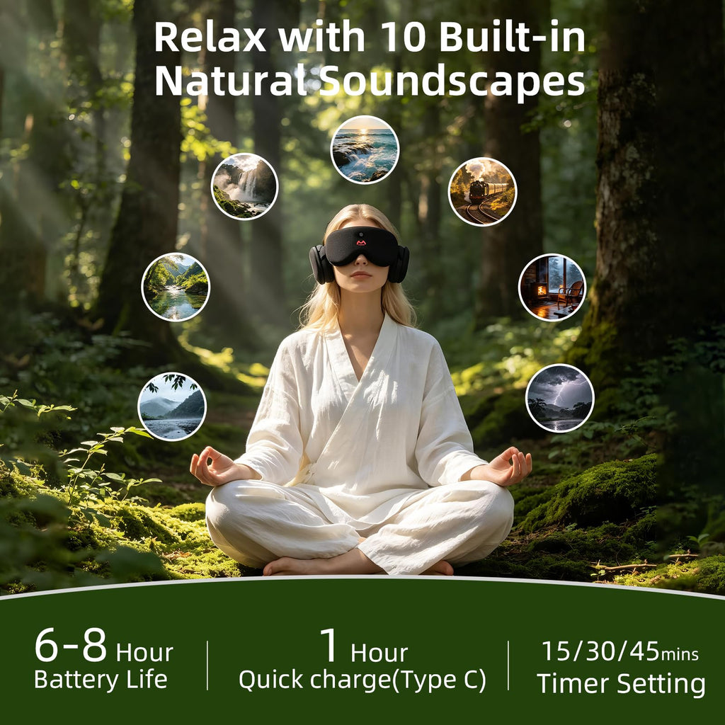 Bluetooth Sleep Mask, White Noise Headphones, 100% Blackout G702308