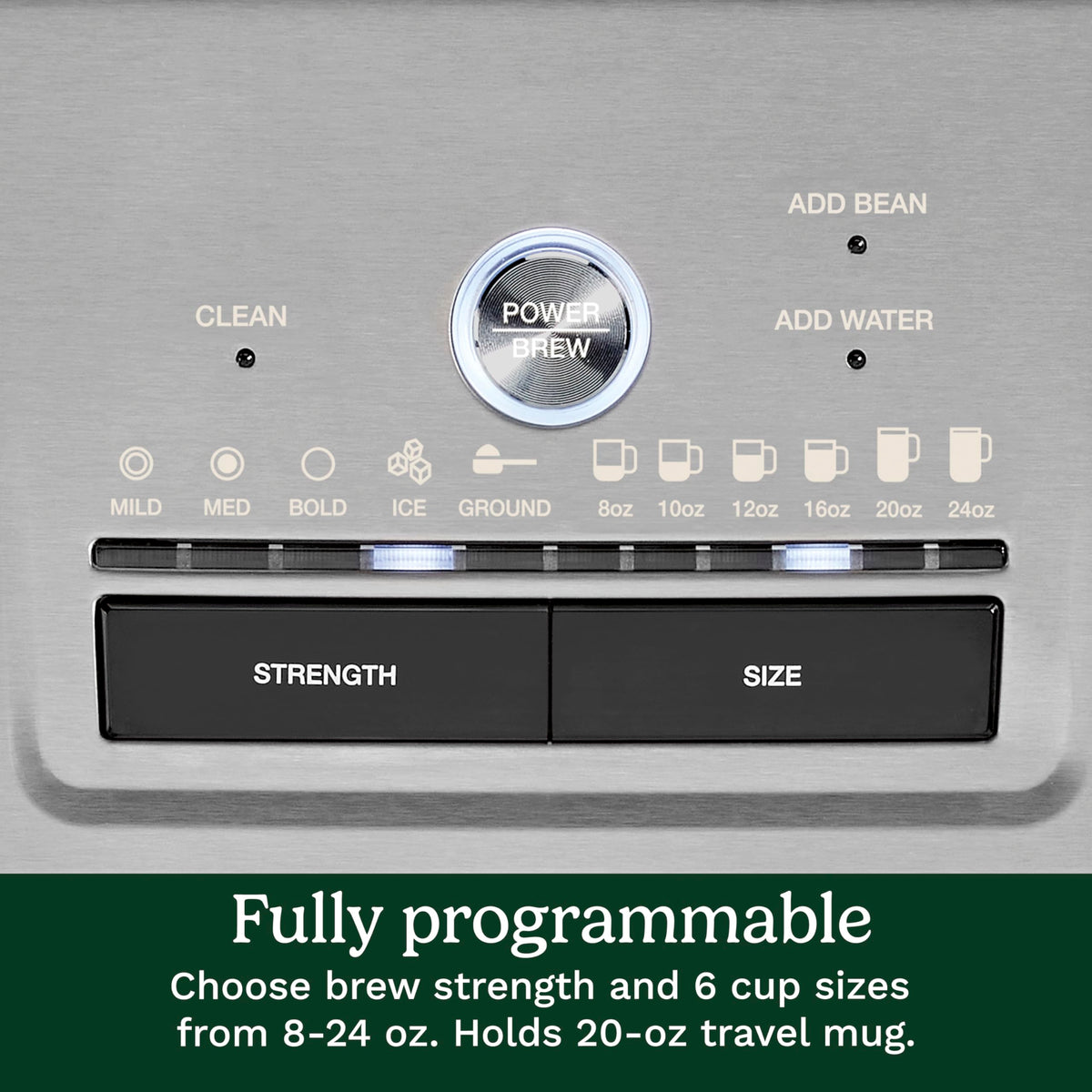 Grind and Brew Single Serve Coffee Maker, 6 Cup Sizes U976581