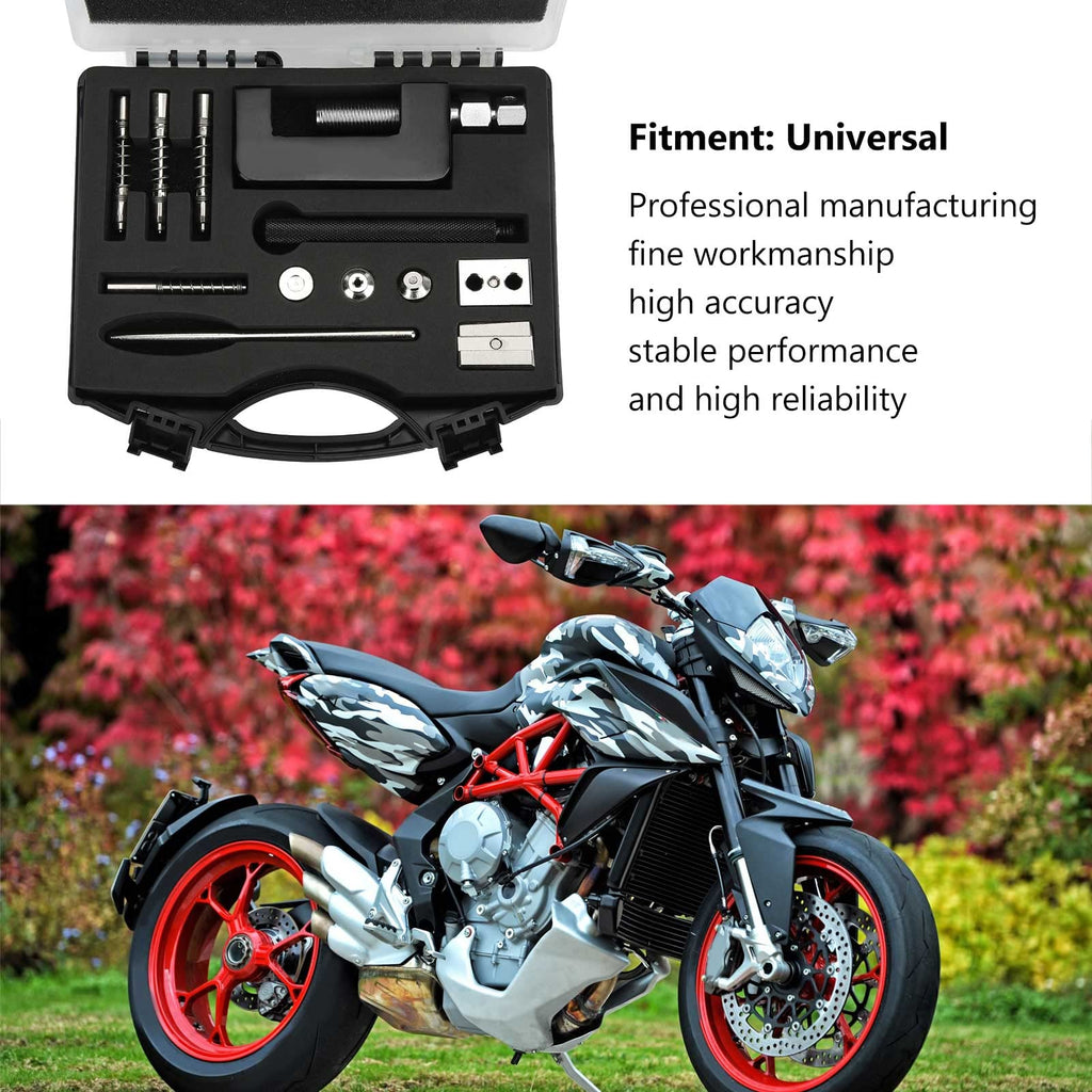 12 Pc Universal Motorcycle Chain Riveting Tool Set with Storage Box B970