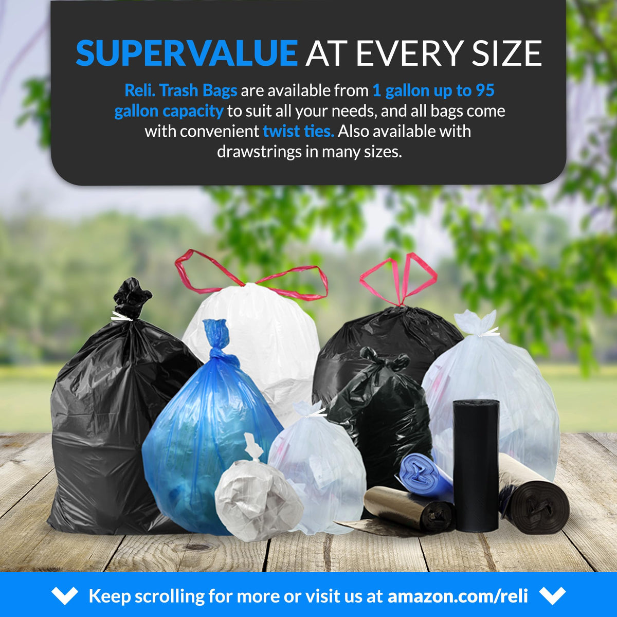 30 to 33 Gallon Heavy Duty Trash Bags H402674