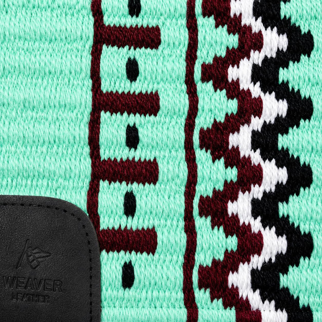 Mint Green Burgundy Tribal Horse Saddle Pad D96479