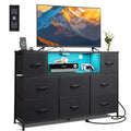 Black 8 Drawer Dresser TV Stand X6912