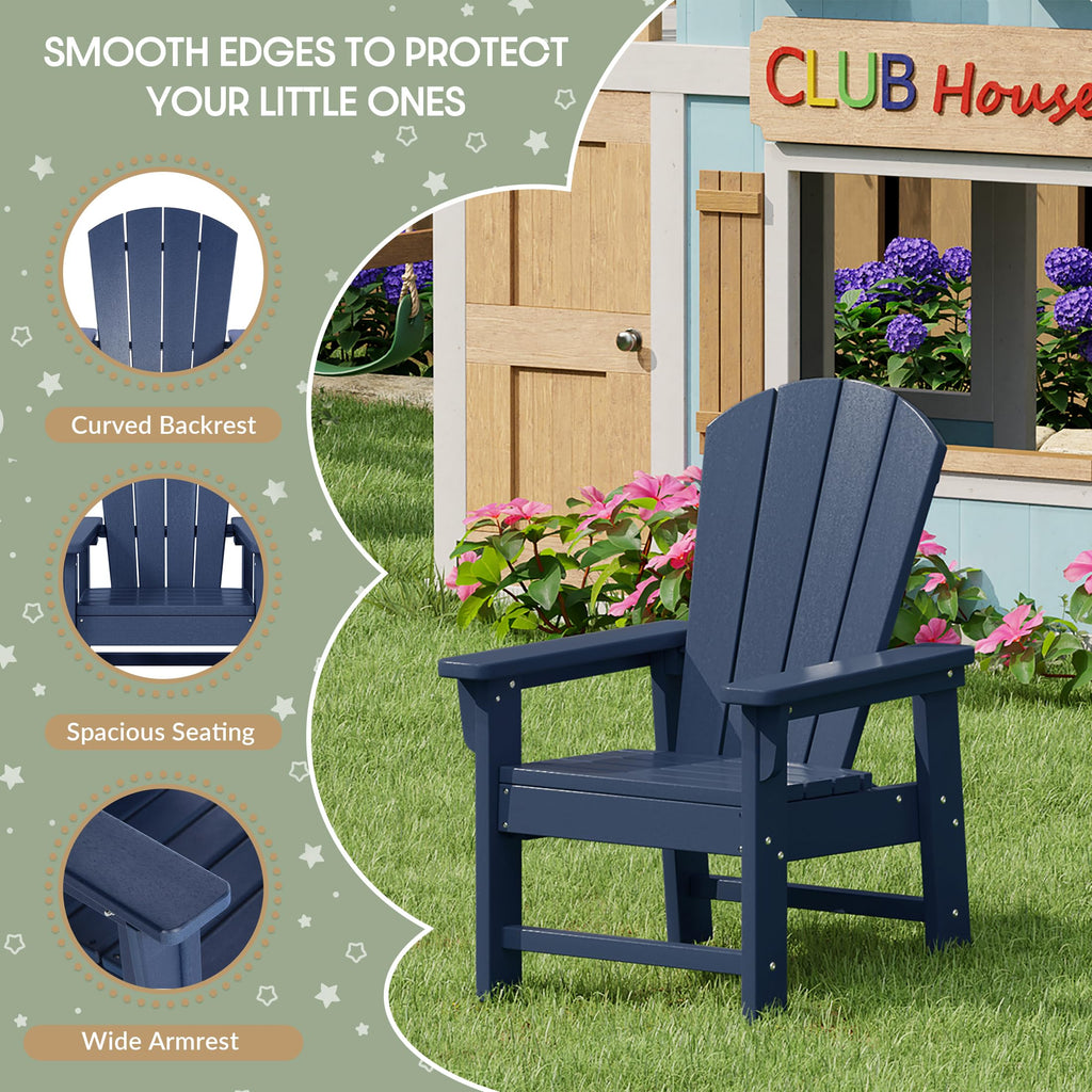 Navy Blue HDPE Adirondack Chair Z696