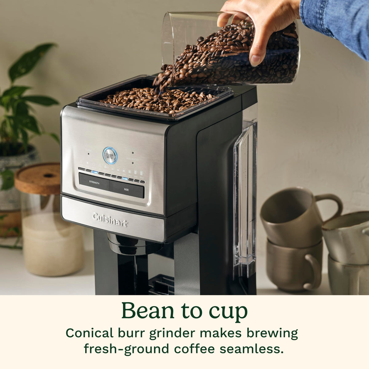 Grind and Brew Single Serve Coffee Maker, 6 Cup Sizes U976581