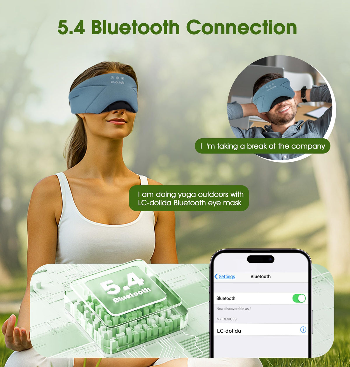 Soft Bamboo Cotton Bluetooth Sleep Mask with Headphones W728