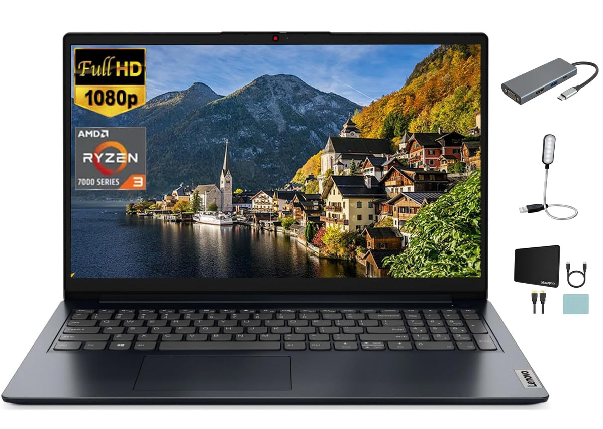15.6" FHD Laptop, AMD Ryzen 3, 8GB RAM, 512GB SSD, Windows 11, Abyss Blue H137843
