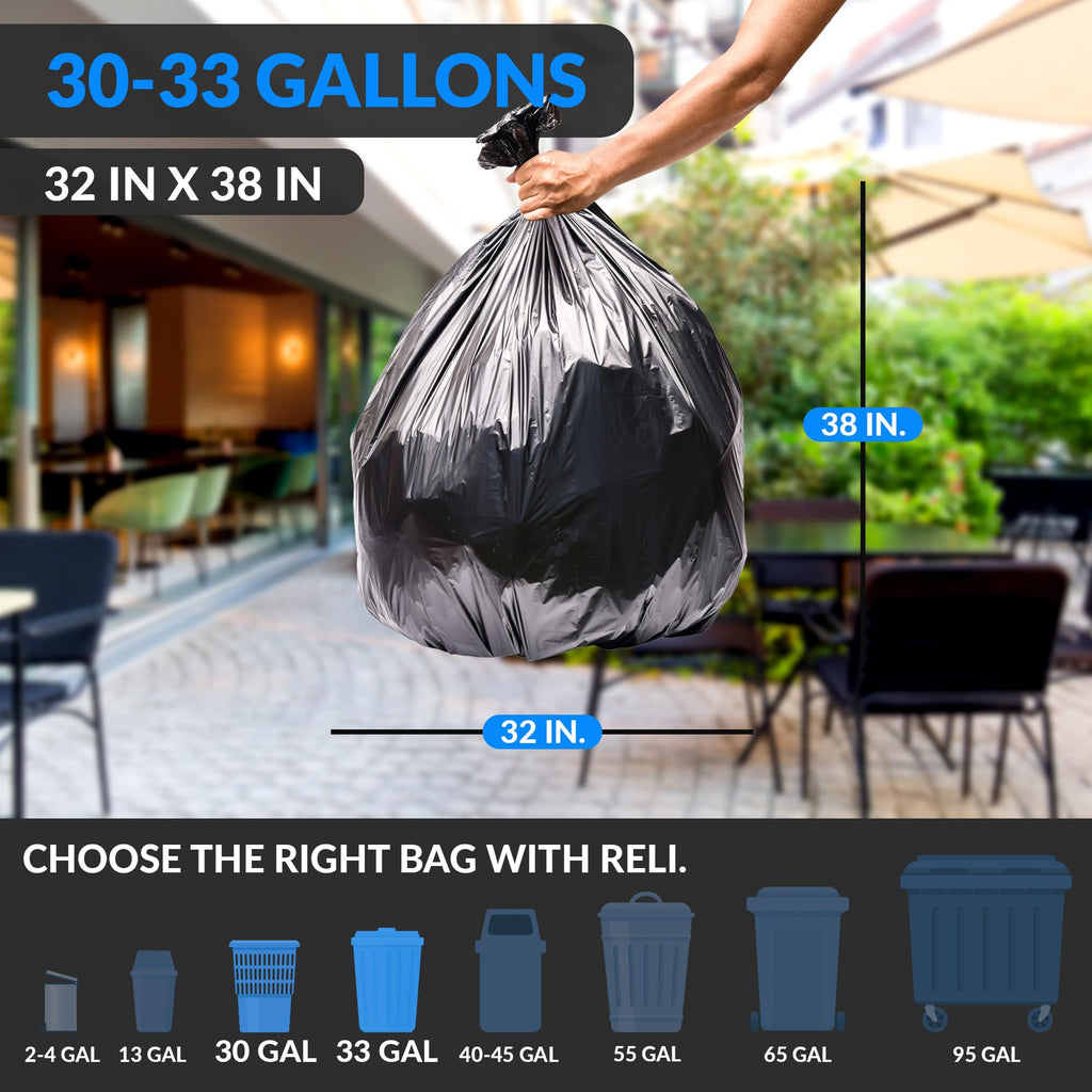 30 to 33 Gallon Heavy Duty Trash Bags H402674