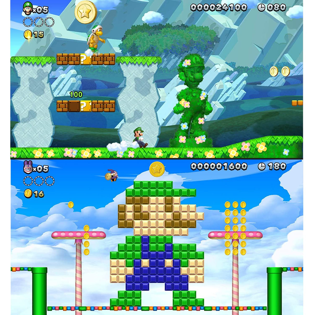 New Super Mario Bros. U Deluxe for Nintendo Switch with Thumb Grips, Game Card Holder & Cleaning Cloth G1331