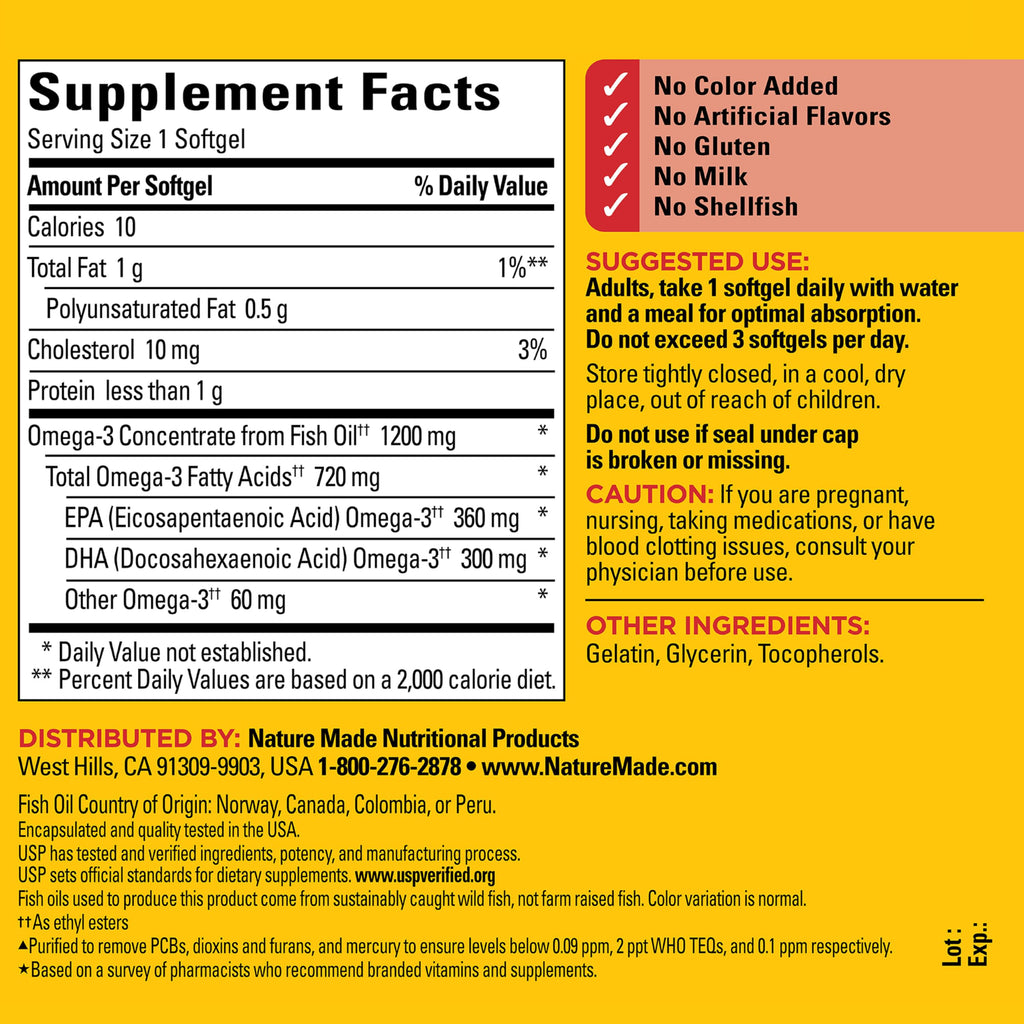 Fish Oil Omega 3 1200 mg Softgels C5099