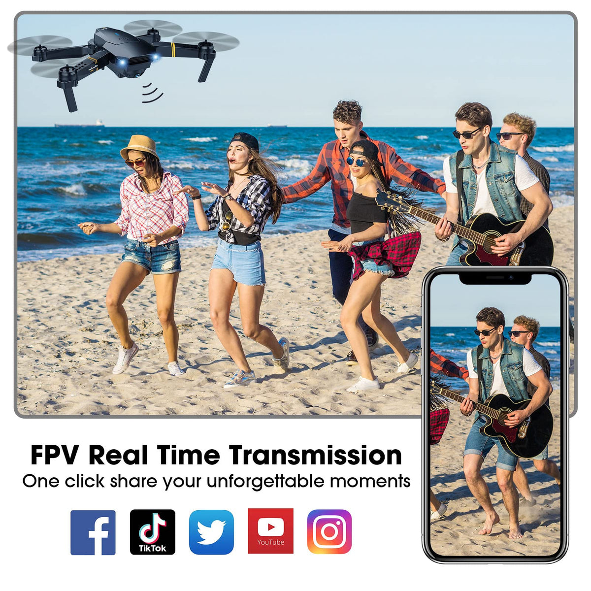 Foldable RC Quadcopter Drone with 1080P Camera P618