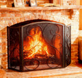 3 Panel Arch Top Wrought Iron Fireplace Screen J793