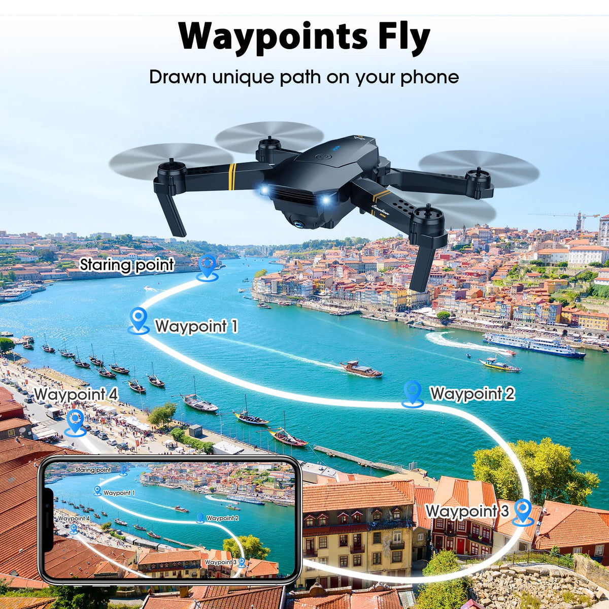 Foldable RC Quadcopter Drone with 1080P Camera P618