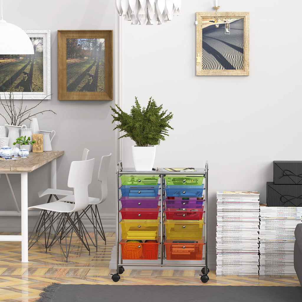 12 Drawers Rolling Utility Cart Organizer O738219