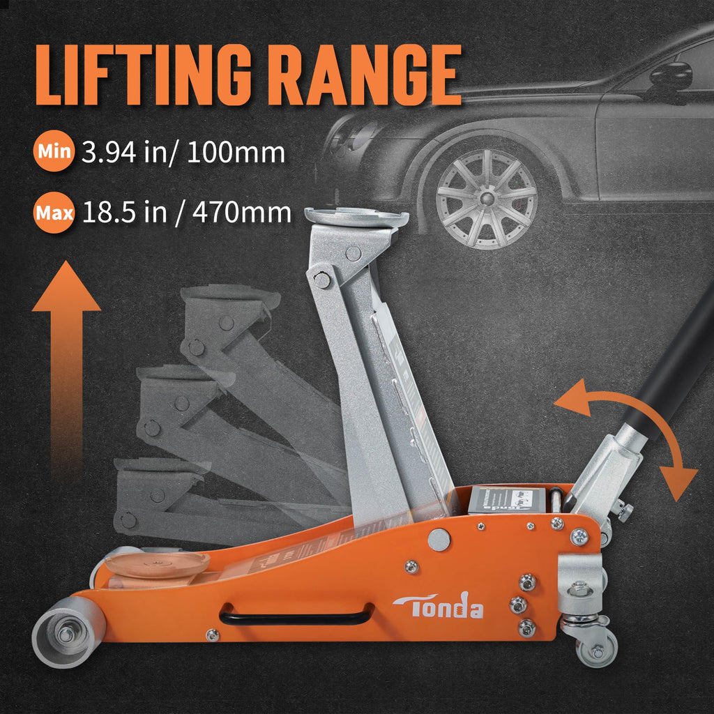 3 Ton Low Profile Aluminum Steel Hydraulic Floor Jack P51766
